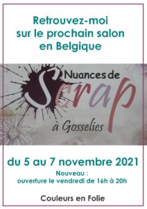 Salon Nuances de Scrap 2021 couleurs-en-folie isabelle-lafolie ateliers kits scrapbooking scrap scrapbook mini-album mini-albums