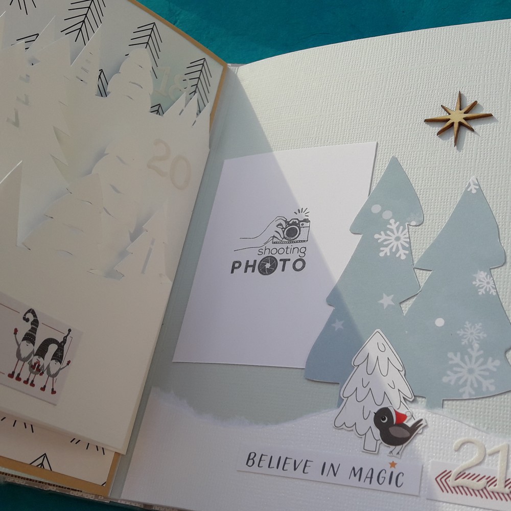 Kit mini-album Noël Ho Ho Ho scrapbooking scrap scrapbook mini-album december daily dd journal-de-noël isabelle-lafolie couleurs-en-folie hiver village-de-noël forêt-enchantée diynoël